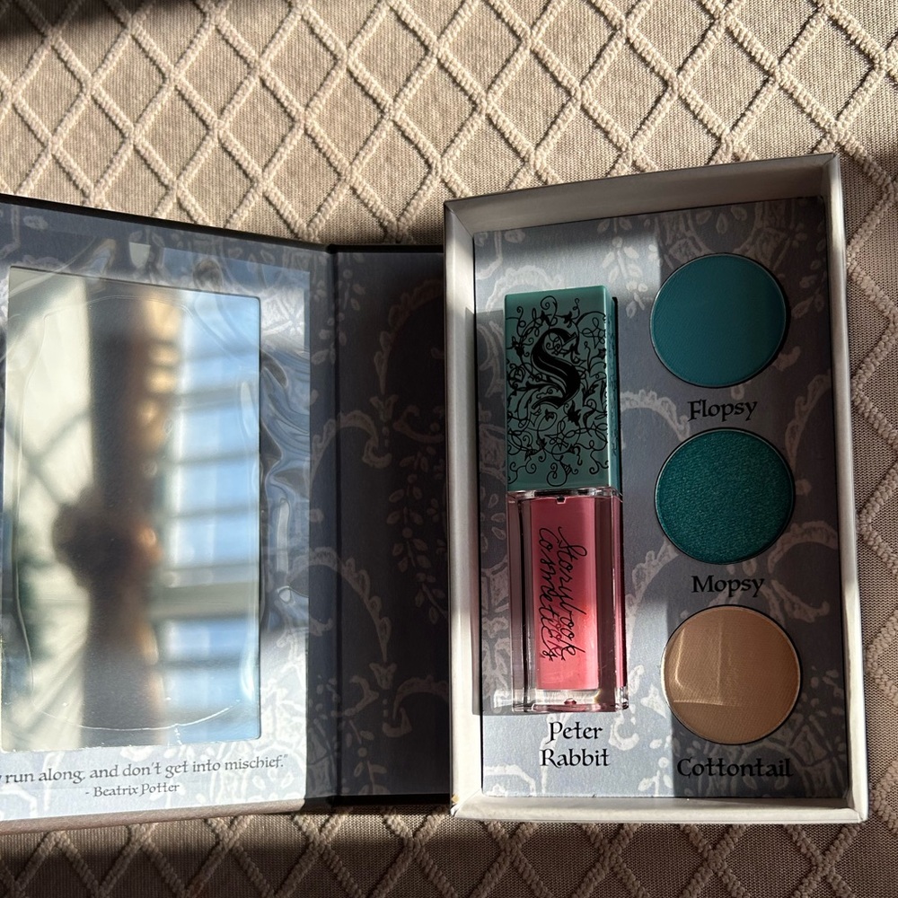 NIB Storybook Cosmetics The Tale of Peter Rabbit Eyeshadow & Liquid Lipstick Set
